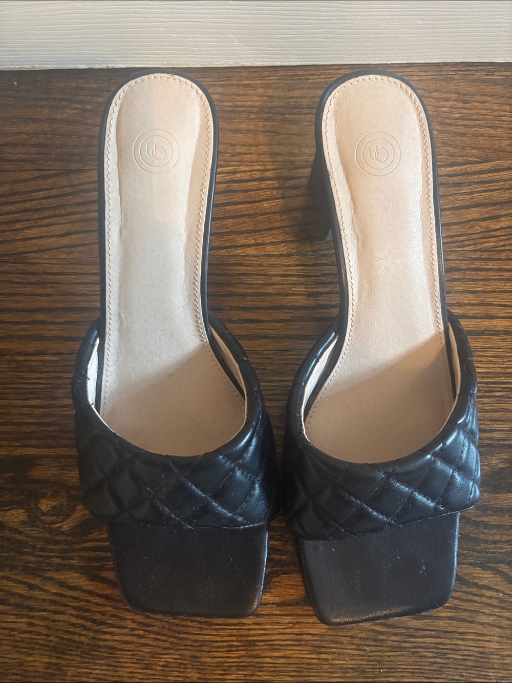 Urban Outfitters Black Quilted Slide Heels